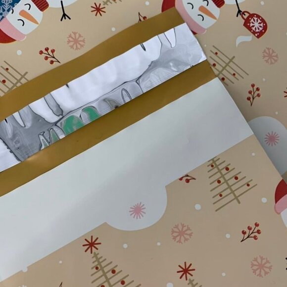 NEW! Holiday Winter 25 10x13 Self Sealing polys and 25 1.5" stickers and 70 clea - Picture 2 of 2